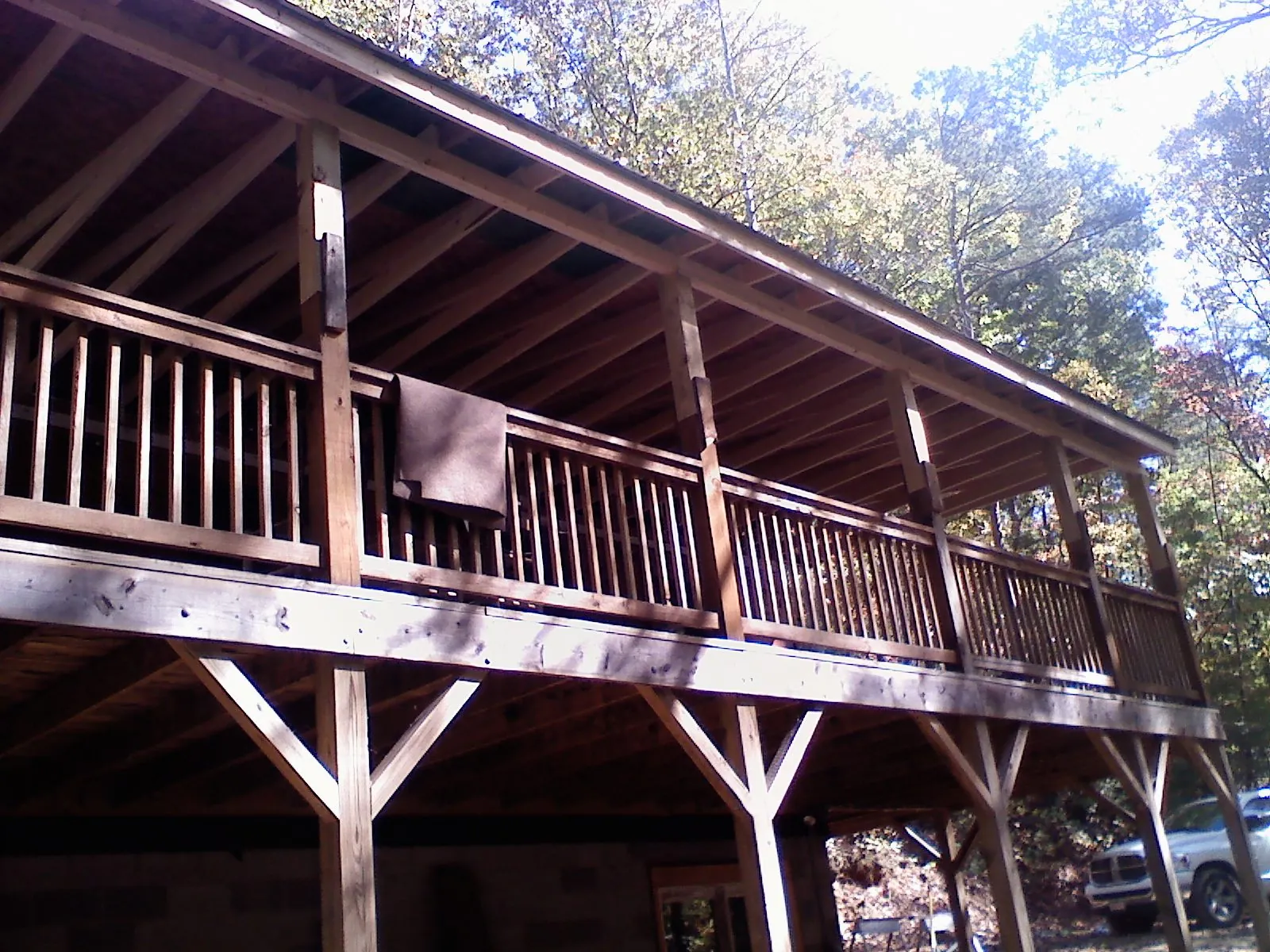 Timber framing under a new elevated porch and deck — Roof Leak Repair in Brinklow by Roofing Brothers